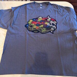 METALLICA CHRISTMAS T-SHIRT RARE GREY XXL/2XL--'HIT THE XMAS LIGHTS'